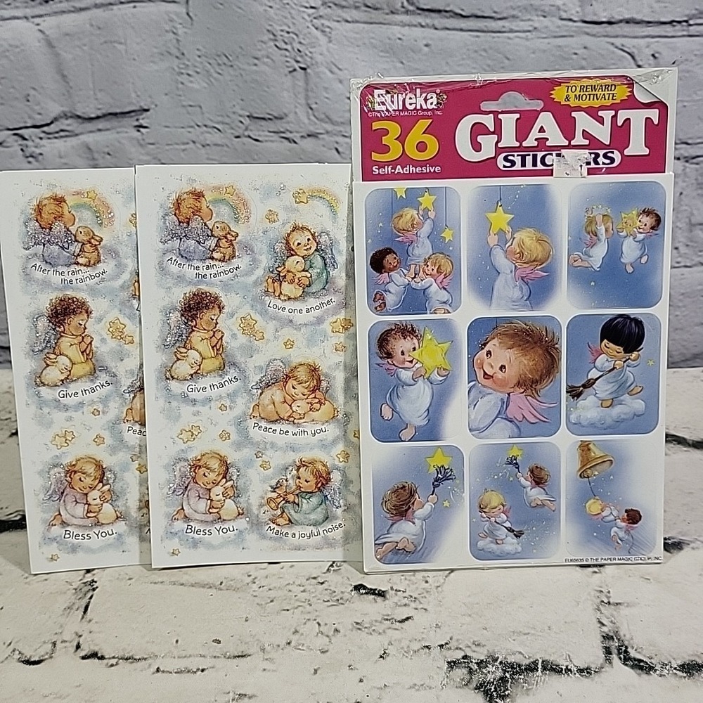 Angel Babies Cherubs Scrapbooking Stickers Lot Paper Magic‎ Crafts Vintage